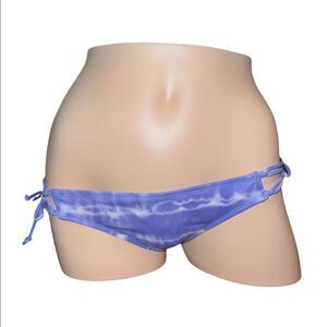 SUNDAZED Kylie Printed Strappy Bikini Bottoms Blue Moon Purple Medium NWT